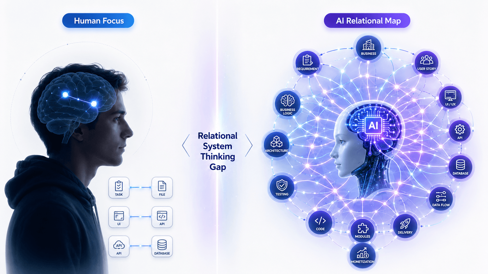 Human focus vs AI Relational Map